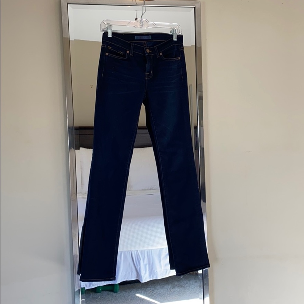 J brand dark wash cigarette jeans